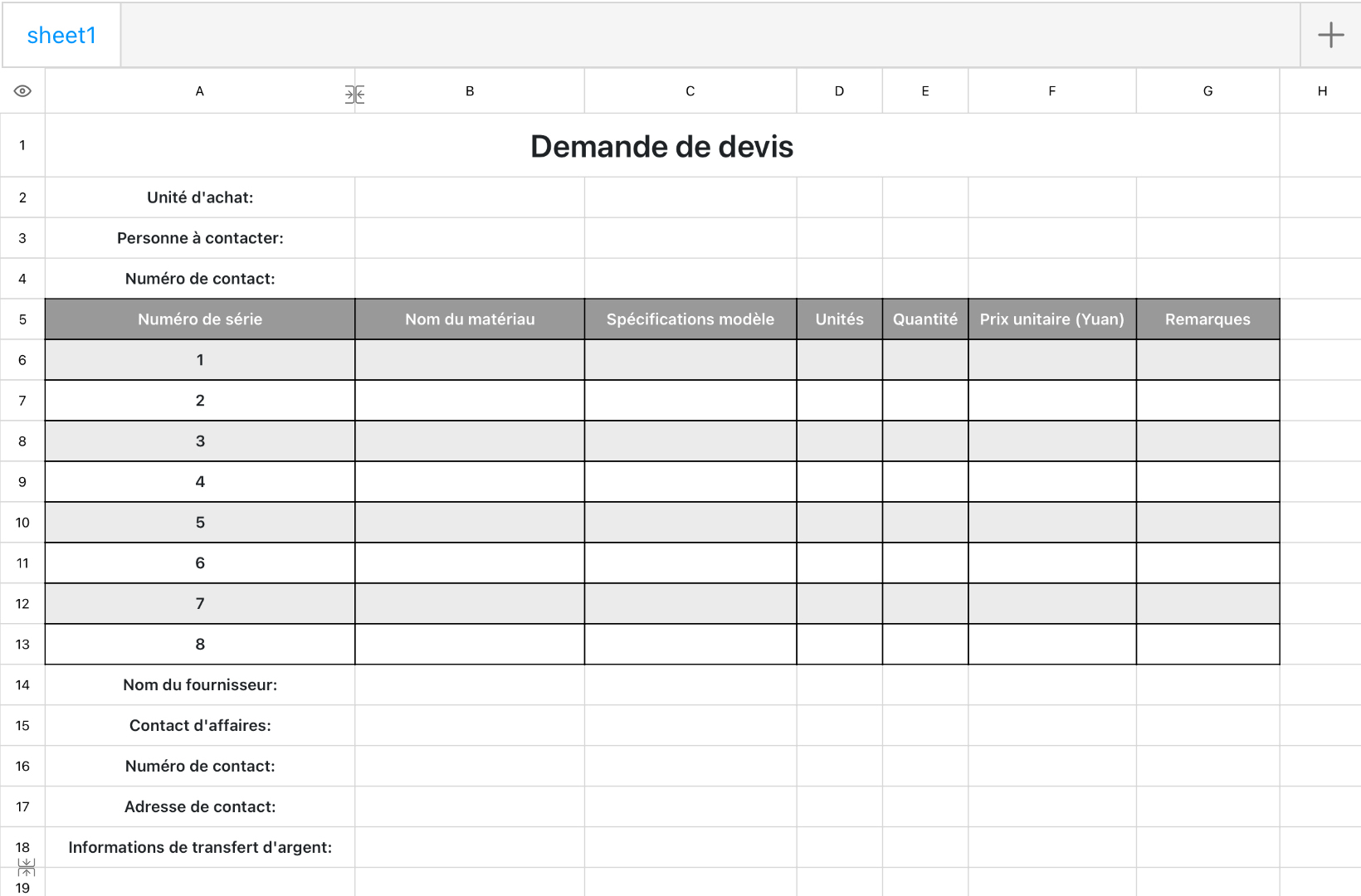 Demande de devis